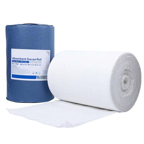 Máquina plegadora y enrolladora de gasa absorbente